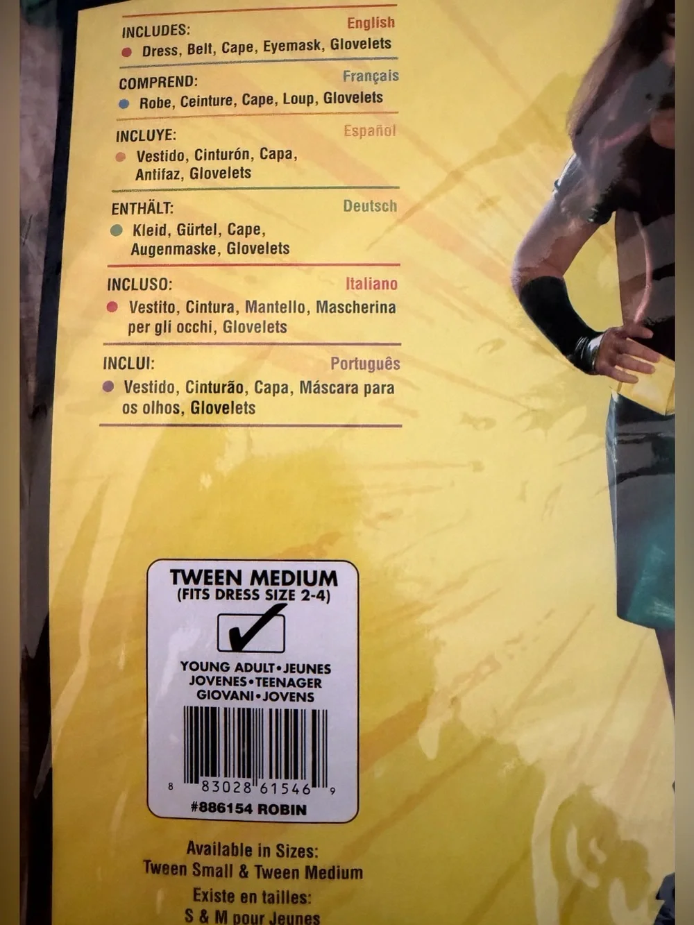 Rubie's Teen Titans Robin Costume - Size Med NWT